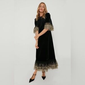 NWT Tuckernuck Pomander Place Black Velvet Lillith Midi Dress